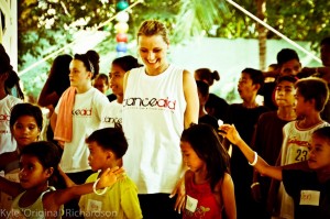 Working with street children at a project in Manila