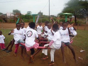 Children having fun thanks to the projects danceaid supports in Africa