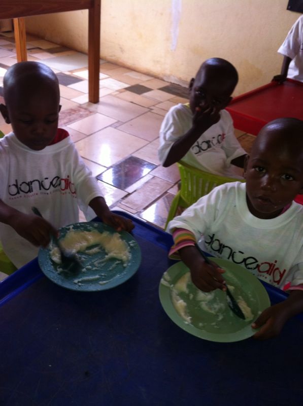 Dinner time and our children are looking well-fed and well-dressed thanks to YOU!