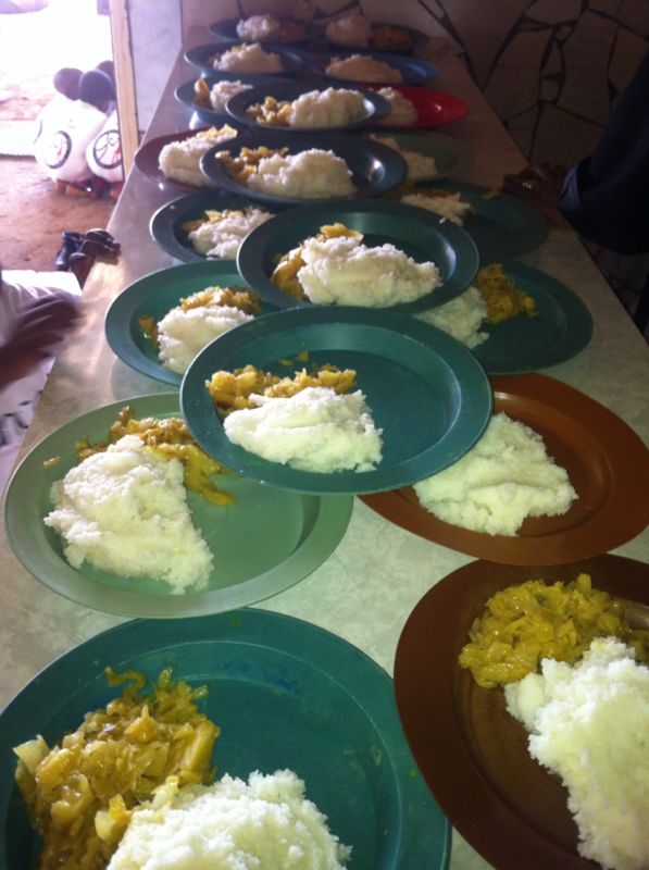 What's on your menu for lunch? It's pap & cabbage for us & all the children that YOUR donations feed, YUM!